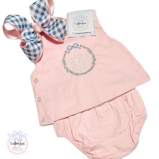 Preppy Crest Monogram Vintage Bloomer Set