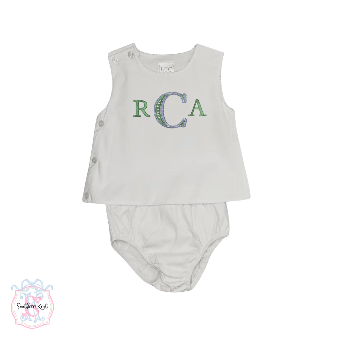 Classic Monogram Unisex Vintage Diaper Set
