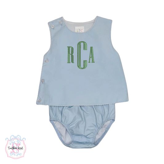 Classic Monogram Unisex Vintage Diaper Set