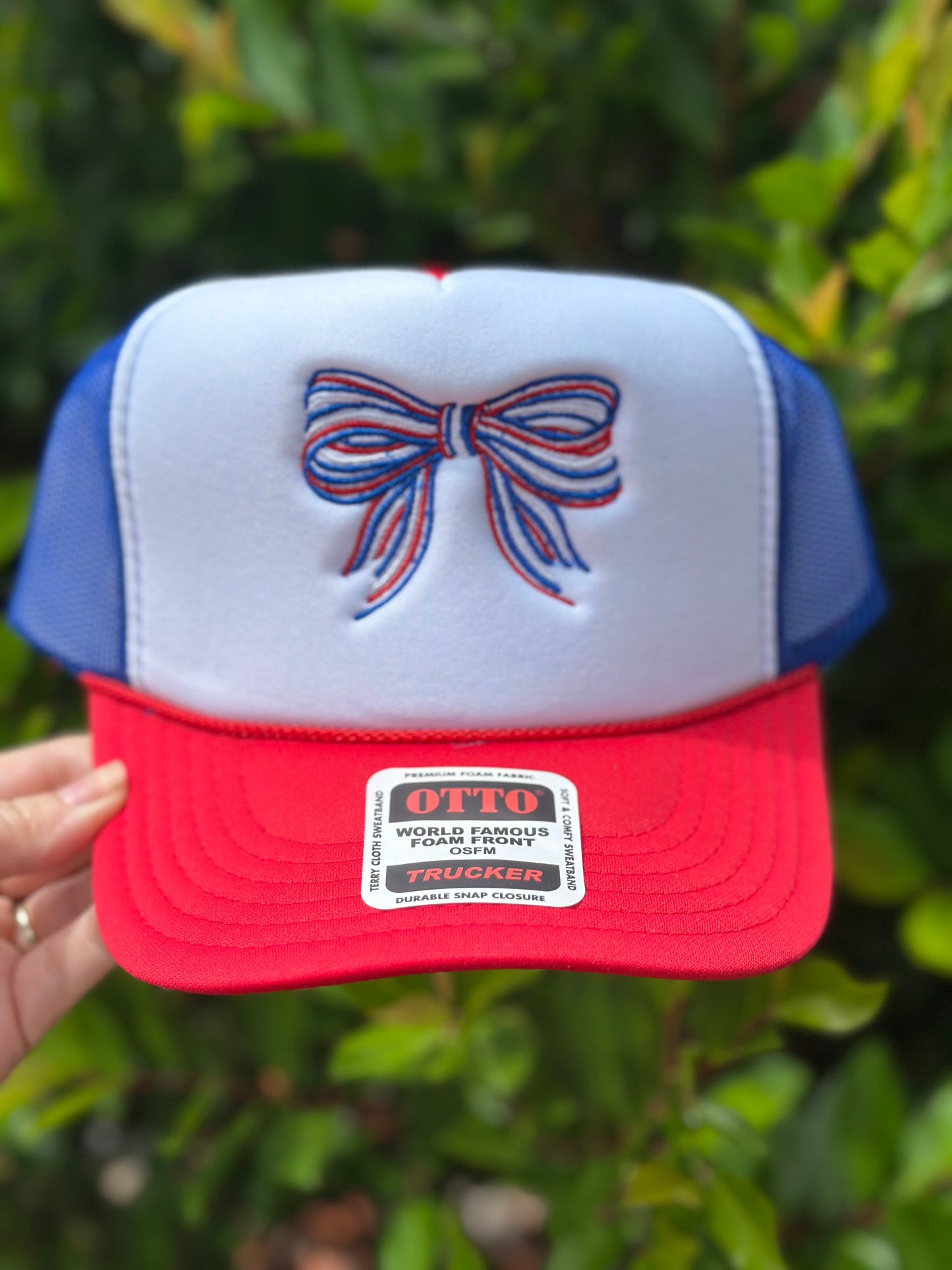 Red White & Blue Bow Hat
