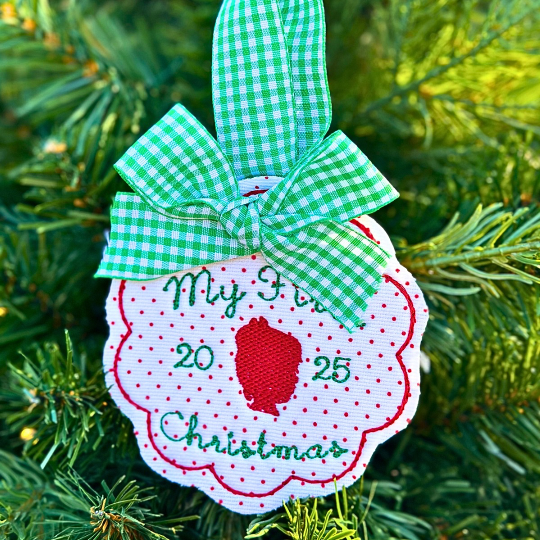 Personalized Heirloom Ornament — Embroidered Keepsake for the Holidays