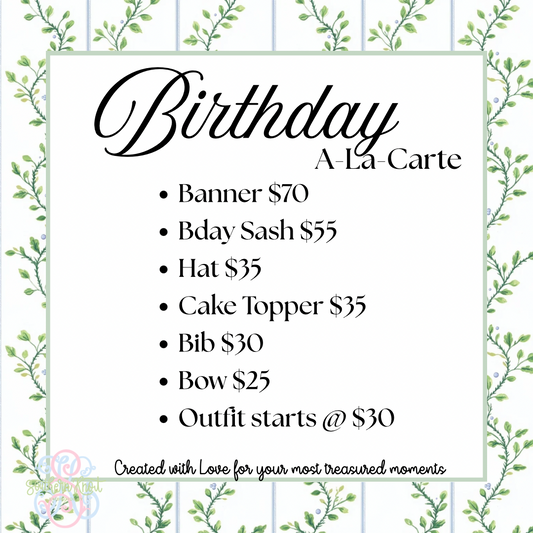 Birthday Suite Al-La-Carte