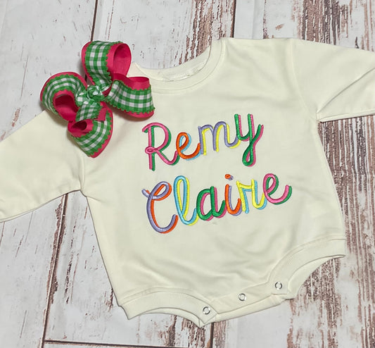 Personalized Embroidery Bubble, Sweatshirt, or Tee – Southern Style with a Pop of Personality