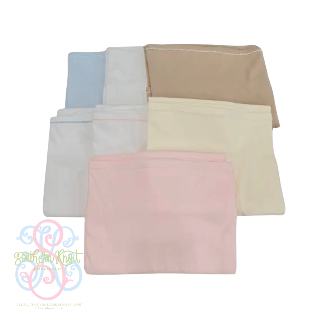 ORGANIC COTTON PICOT TRIM BABY BLANKET