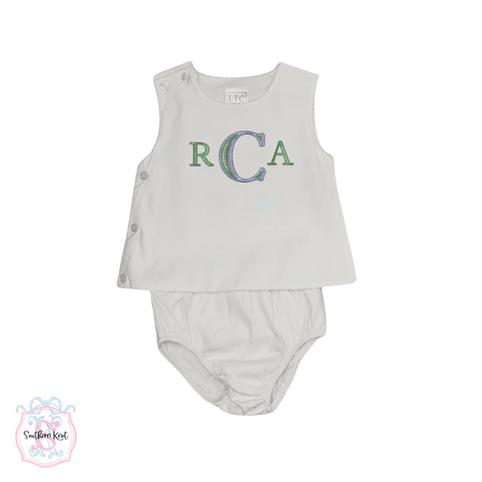 Classic Monogram Unisex Vintage Diaper Set