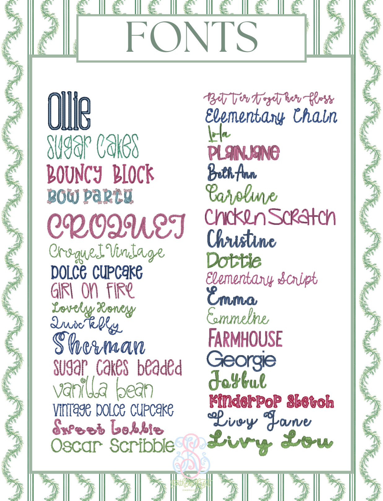 EMBROIDERY FONT, THREAD & FABRIC ALBUM