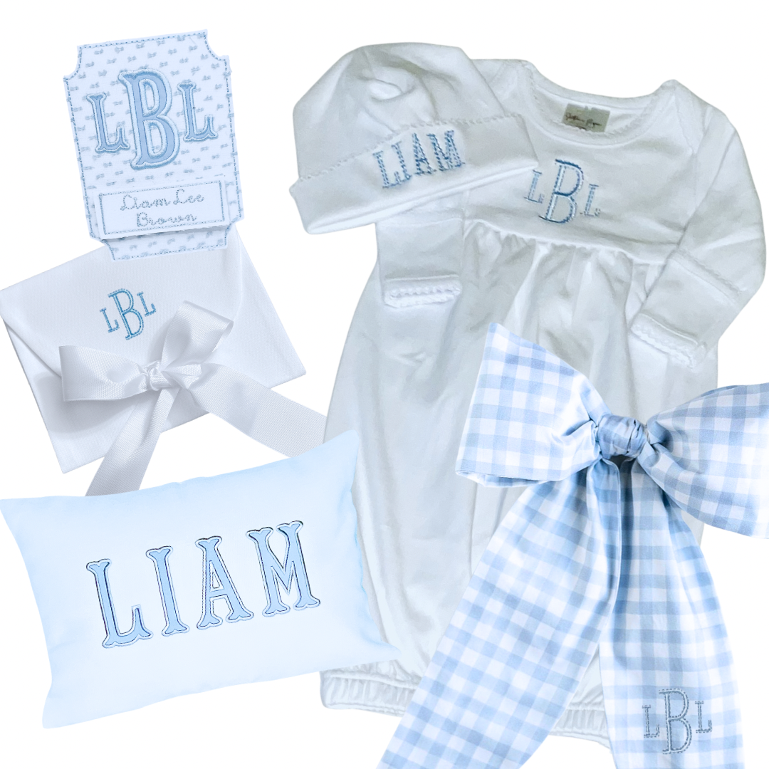 BABY GOWN WITH PICOT TRIM