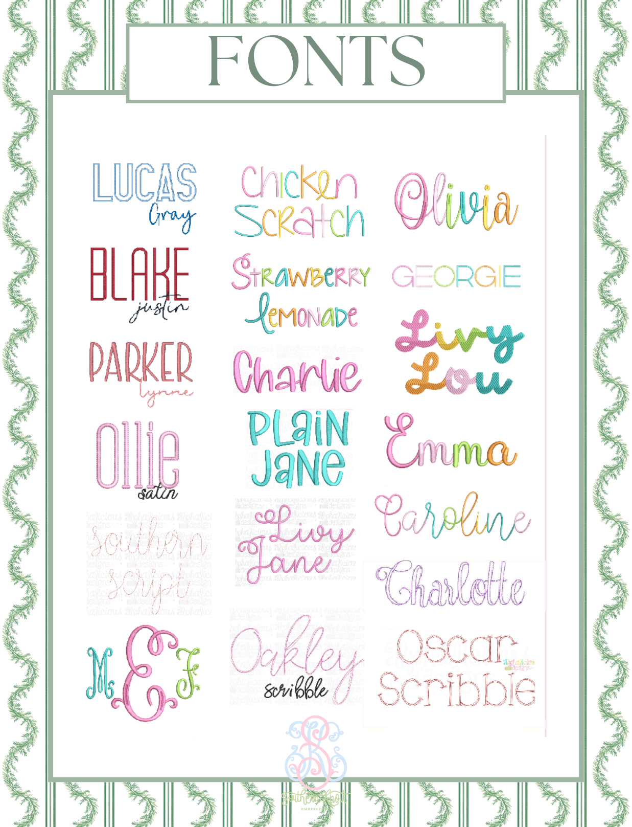 EMBROIDERY FONT, THREAD & FABRIC ALBUM